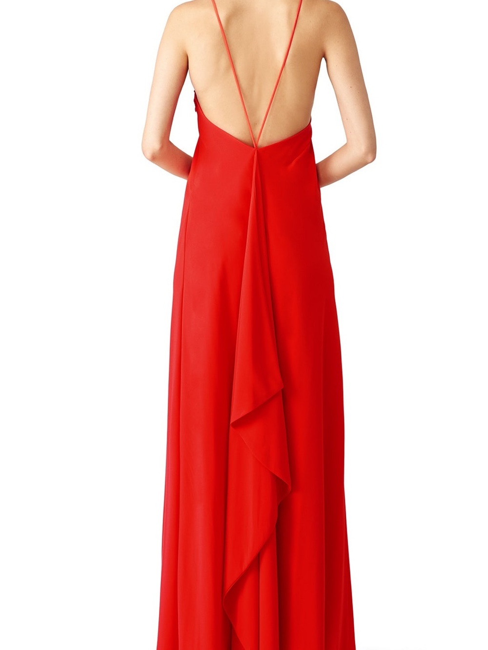 Jill Stuart Red Backless Draped Gown